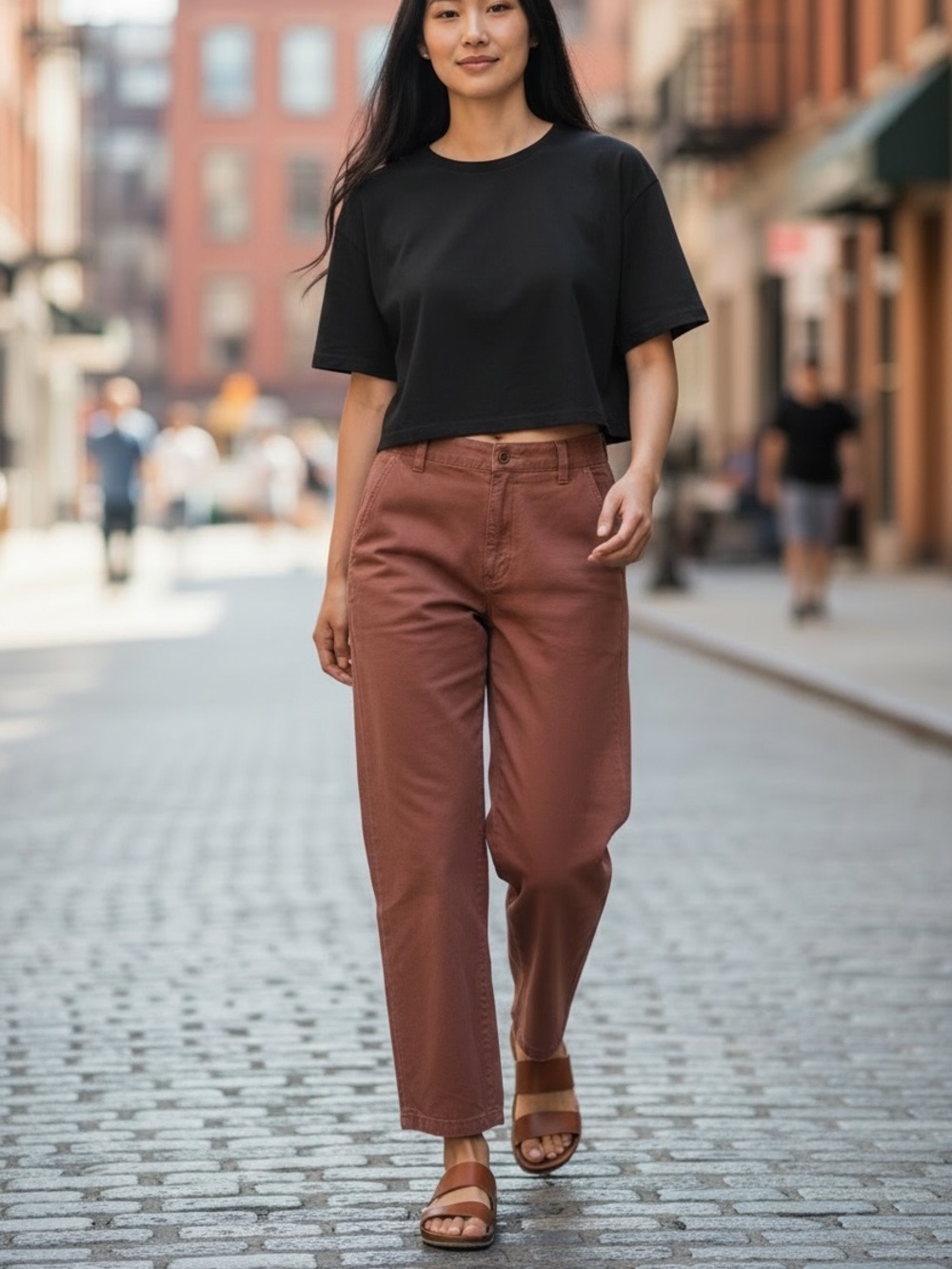 Sunday Best Aritzia Mauve 100% Organic Cotton High Rise Cropped Pants Size 0